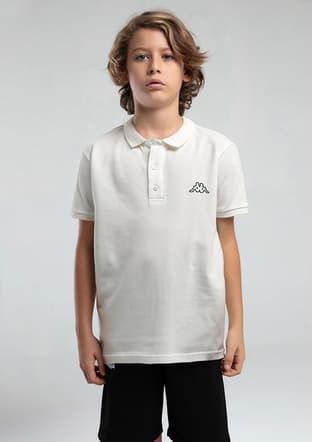 38283Vw Erkek Çocuk Beyaz Polo Yaka T-shirt - 1