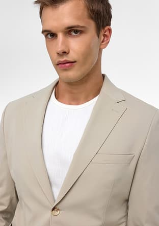 Tk1006900359 Erkek Bej Takım Elbise - 3