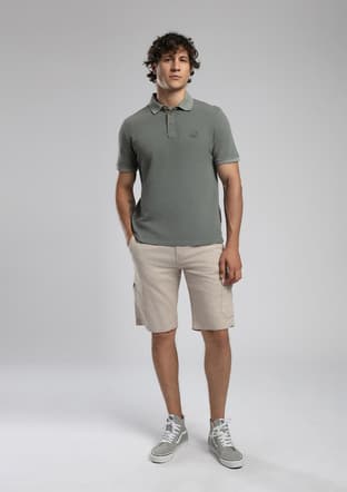 252 Lcm 242015 Erkek Yeşil Polo Yaka T-shirt - 1