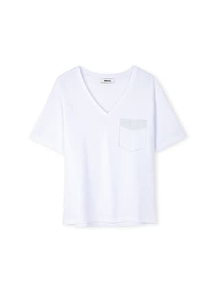 Is1250070250 Kadın Beyaz V Yaka T-shirt - 1