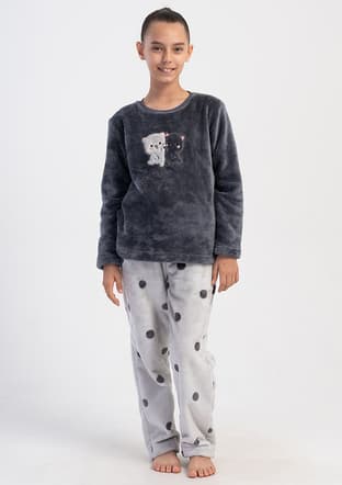 4031542874 Kız Çocuk Gri Pijama - 1