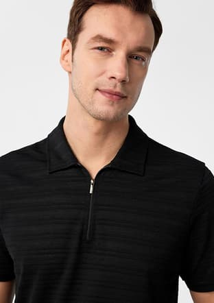 Ts1014000438 Erkek Siyah Polo Yaka T-shirt - 3