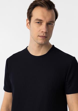Ts1014000413 Erkek Lacivert O Yaka T-shirt - 3