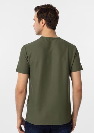 Ts1014000413 Erkek Yeşil O Yaka T-shirt - 2