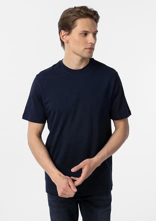 Ts1014000412 Erkek Lacivert O Yaka T-shirt - 1