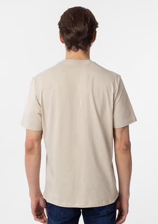 Ts1014000412 Erkek Bej O Yaka T-shirt - 2