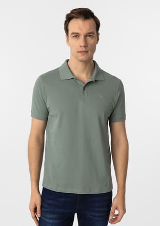 Ts1014000410 Erkek Yeşil Polo Yaka T-shirt - 1