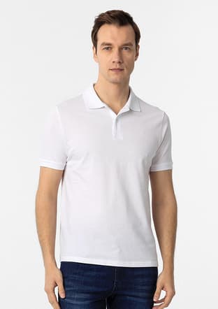 Ts1014000410 Erkek Beyaz Polo Yaka T-shirt - 1