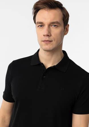 Ts1014000410 Erkek Siyah Polo Yaka T-shirt - 3