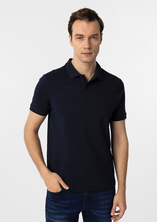 Ts1014000410 Erkek Lacivert Polo Yaka T-shirt - 1