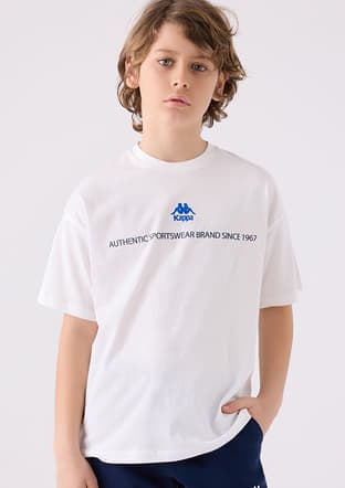 341Z1Qw Erkek Çocuk Beyaz Bisiklet Yaka T-shirt - 1