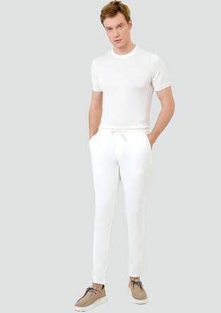 Pn2020500599 Erkek Beyaz Pantolon - 1