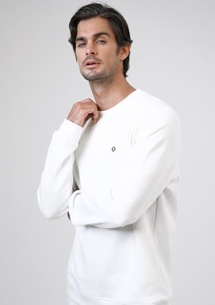B33S12003 Erkek Beyaz Sweatshirt - 1