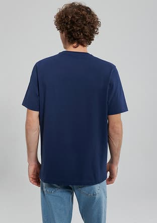 M066842-70758 Erkek Lacivert Baskılı T-shirt - 2