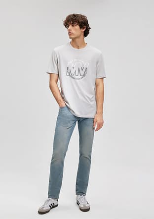 M0610309-80618 Erkek Gri Baskılı T-shirt - 1