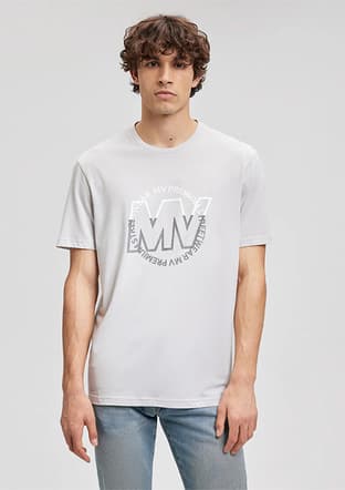 M0610309-80618 Erkek Gri Baskılı T-shirt - 2