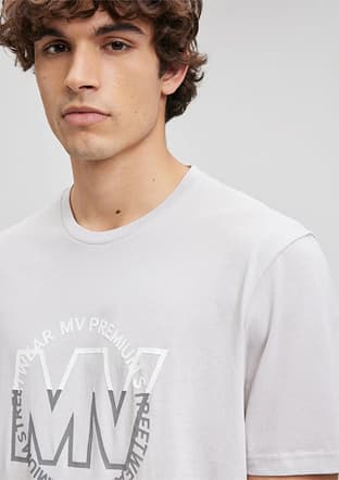 M0610309-80618 Erkek Gri Baskılı T-shirt - 4