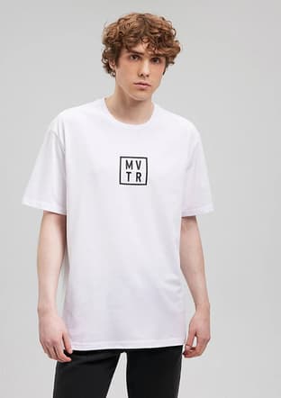 M0612004-620 Erkek Beyaz Baskılı T-shirt - 1