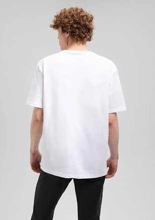 M0612004-620 Erkek Beyaz Baskılı T-shirt - 2
