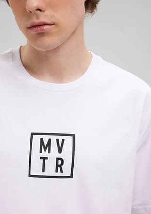 M0612004-620 Erkek Beyaz Baskılı T-shirt - 3