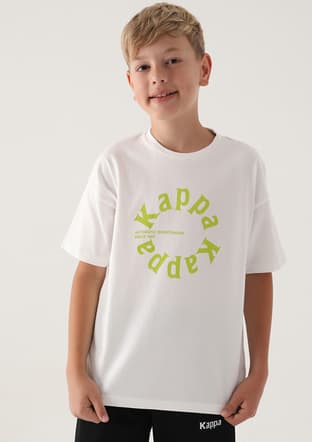 371U23W Erkek Çocuk Beyaz Pamuklu T-shirt - 1