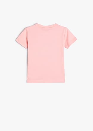 4Smg10021Ak Kız Çocuk Pembe Bisiklet Yaka T-shirt - 2