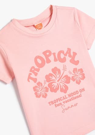 4Smg10021Ak Kız Çocuk Pembe Bisiklet Yaka T-shirt - 3