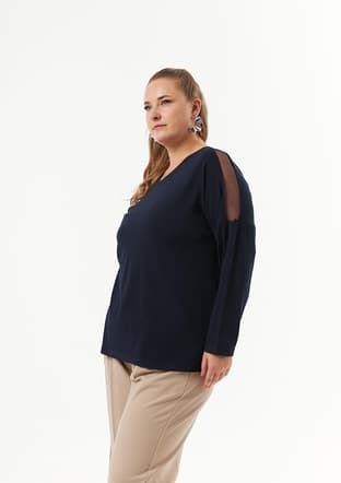 O6549 Kadın Lacivert Bluz - 3