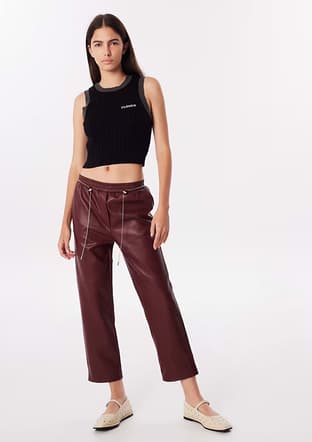 Tw6240003117 Kadın Bordo Pantolon - 1