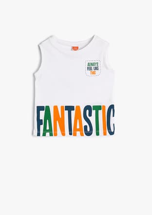4Smb30003Tk Erkek Çocuk Beyaz Baskılı T-shirt - 1