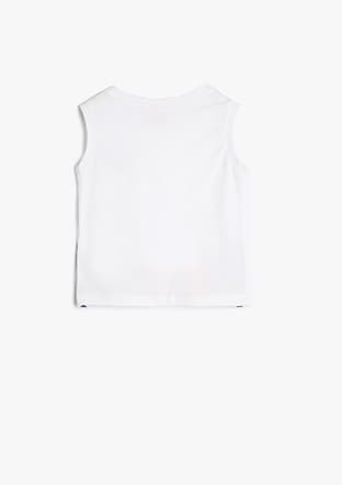 4Smb30003Tk Erkek Çocuk Beyaz Baskılı T-shirt - 2