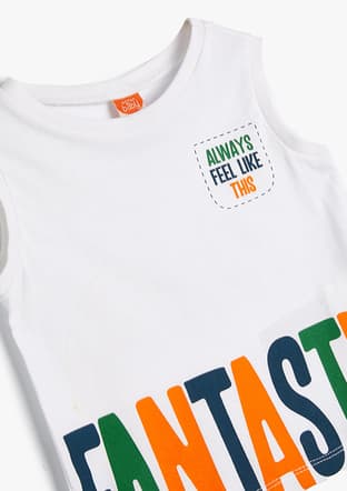 4Smb30003Tk Erkek Çocuk Beyaz Baskılı T-shirt - 3