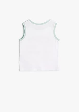 4Smb30011Tk Erkek Çocuk Beyaz Baskılı T-shirt - 2