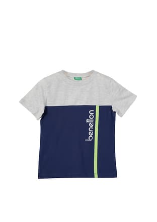 9180 Erkek Çocuk Lacivert Kısa Kol T-shirt - 1