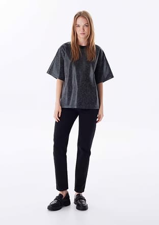 Tw6240070051 Kadın Siyah T-shirt - 2