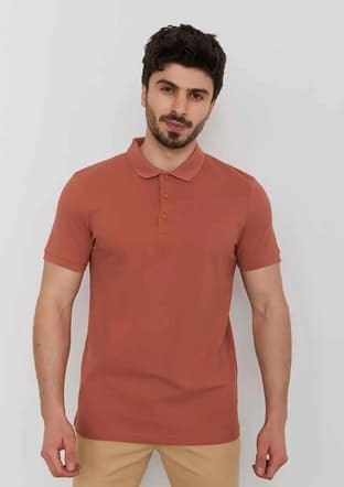 24Yceeo04613 Erkek Kahverengi Polo Yaka T-shirt - 1