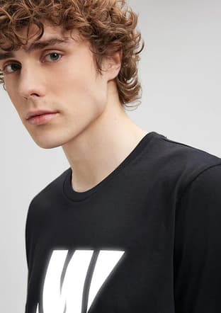 M066000-900 Erkek Siyah Baskılı T-shirt - 3