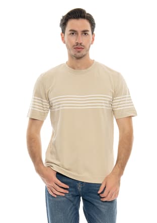 24Yjeeo03006 Erkek Bej Bisiklet Yaka T-shirt - 2