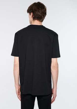 M0611502-900 Erkek Siyah Bisiklet Yaka T-shirt - 2