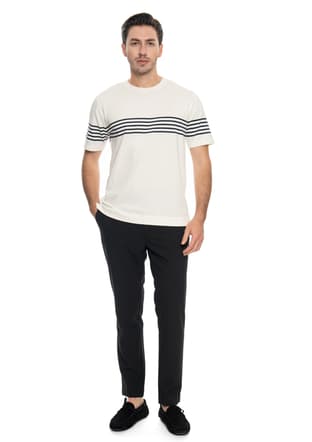24Yjeeo03006 Erkek Beyaz Bisiklet Yaka T-shirt - 1