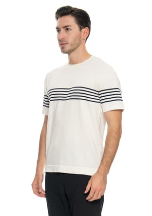 24Yjeeo03006 Erkek Beyaz Bisiklet Yaka T-shirt - 3