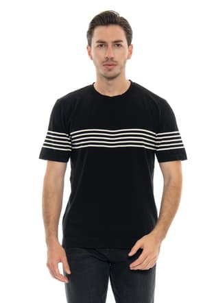 24Yjeeo03006 Erkek Siyah Bisiklet Yaka T-shirt - 2