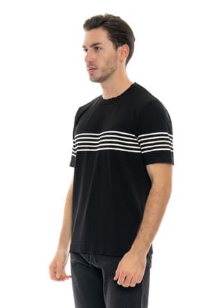 24Yjeeo03006 Erkek Siyah Bisiklet Yaka T-shirt - 3