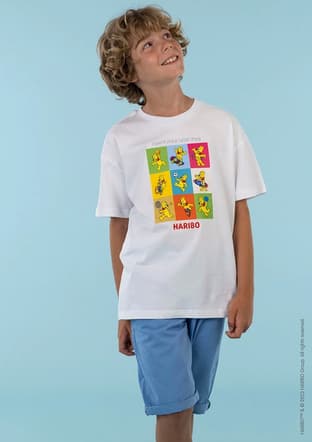 Hrbtxt103 Unisex Çocuk Beyaz Bisiklet Yaka T-shirt - 1