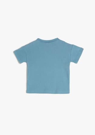 3Smb10153Tk Erkek Çocuk Mavi Bisiklet Yaka T-shirt - 2