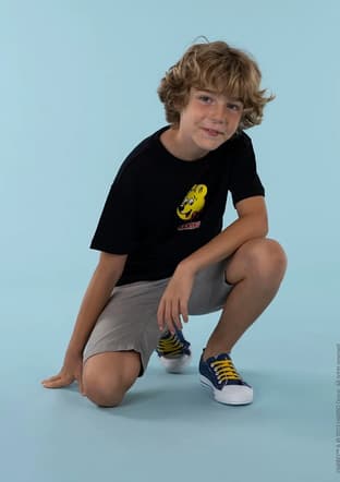 Hrbtxt109 Unisex Çocuk Siyah Bisiklet Yaka T-shirt - 3