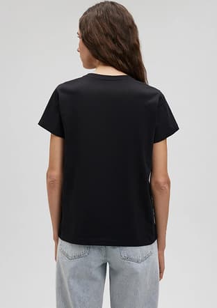 M1612214-900 Kadın Siyah Baskılı T-shirt - 2