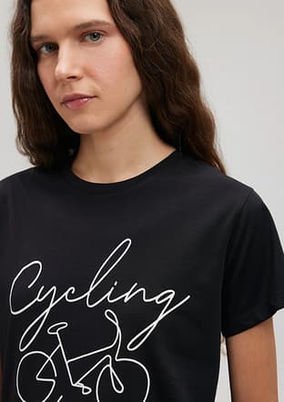 M1612214-900 Kadın Siyah Baskılı T-shirt - 3