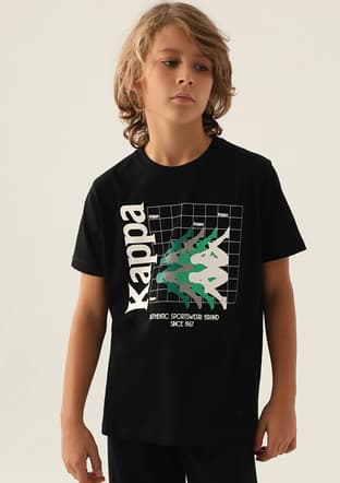 331V46W Erkek Çocuk Siyah Baskılı T-shirt - 1