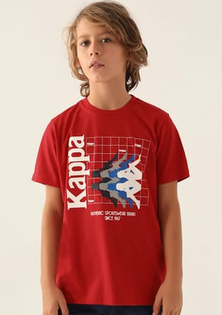 331V46W Erkek Çocuk Kırmızı Baskılı T-shirt - 1